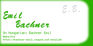 emil bachner business card